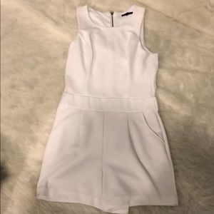 White XOXO Romper with Zipper Detail in Back